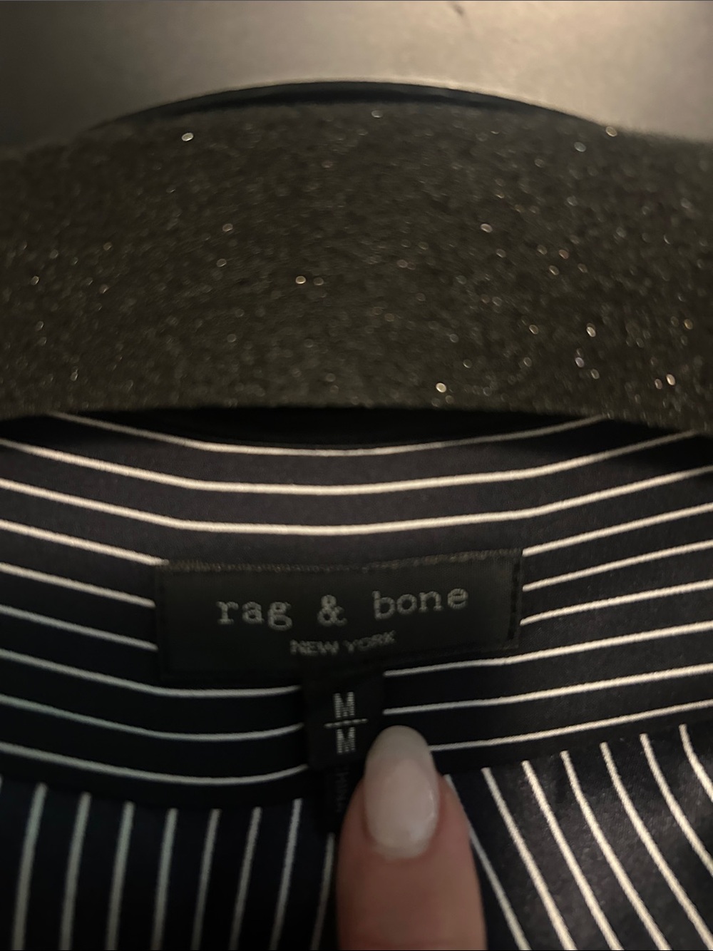 Rag & Bone Black & White Pinstripe silk Wrap Blouse - Women's - Picture 3 of 3